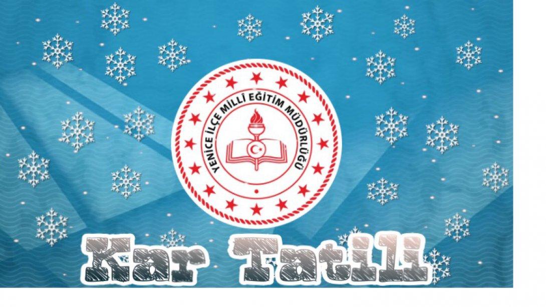 Yoğun Kar Yağışı Sebebiyle İlk ve Orta Dereceli Okullarımız 08 Ocak Çarşamba Günü Tatil Edilmiştir 