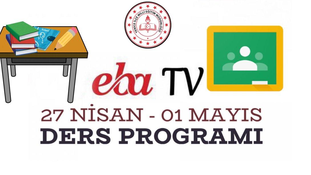 EBA TV 27 Nisan - 01 Mayıs Ders Programı